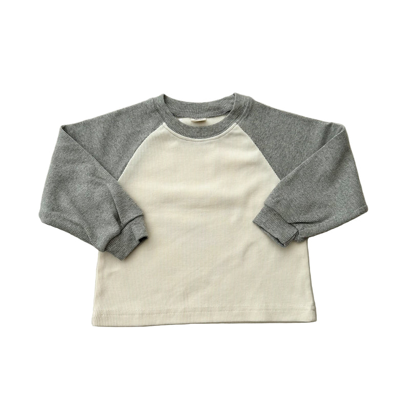 Bebe raglan rib tee - Grey melange