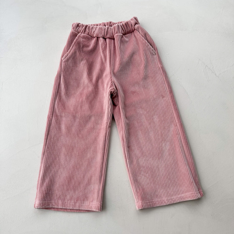 Velvet corduroy wide pants - Pink