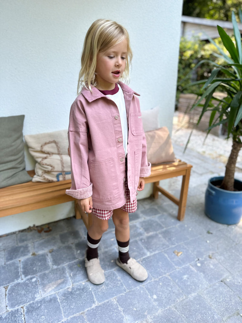Corduroy collar worker jacket - Dusty pink