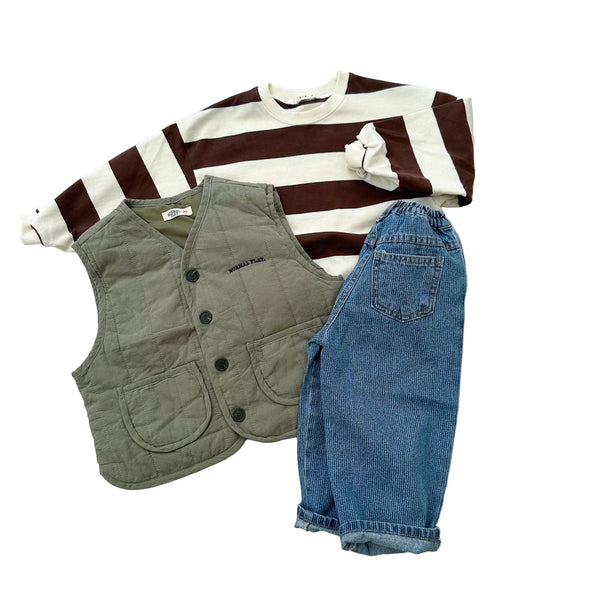 NP oversized quilted vest - Khaki