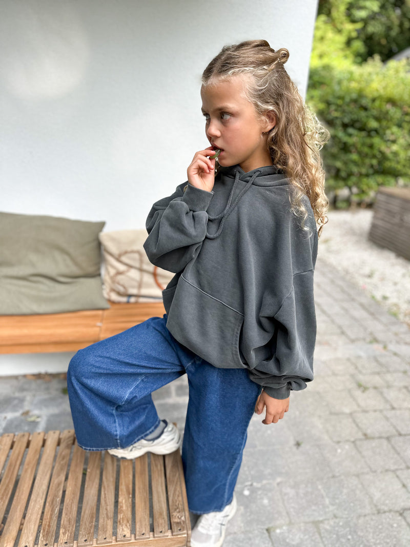 Oversized pigment hoodie - Charcoal