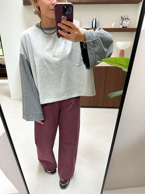 Jimmy cotton pants - Plum