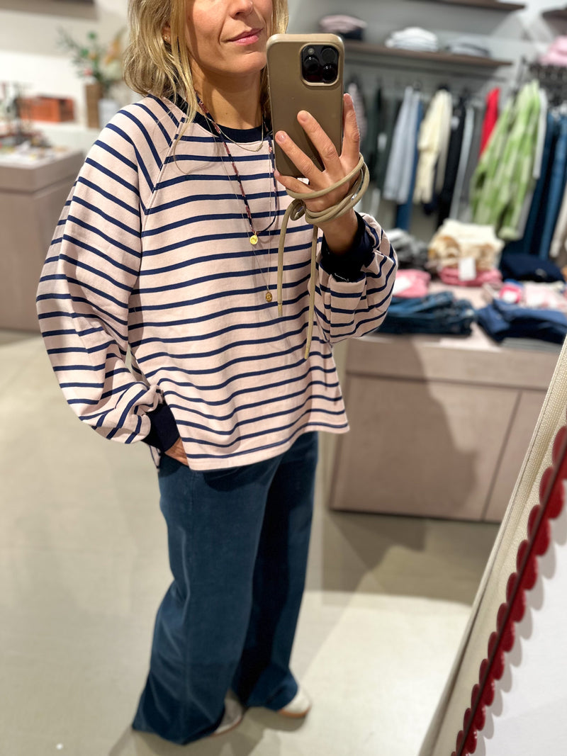 Alson striped sweatshirt - Dusty pink/navy