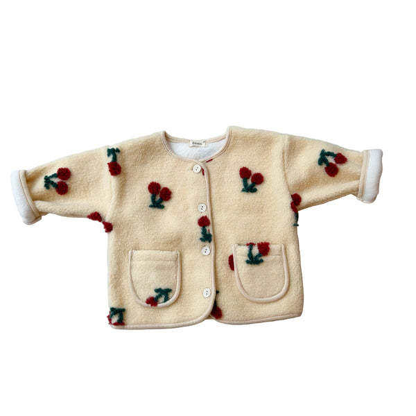 Bebe cherry teddy jacket - Cream