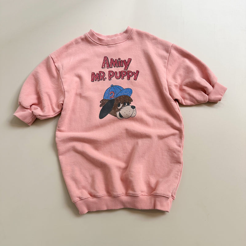 Puppy long sweater dress - Pink