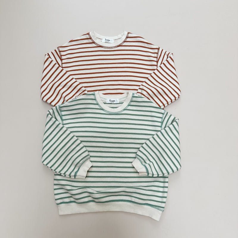 Structured striped sweatshirt - Cream/brick