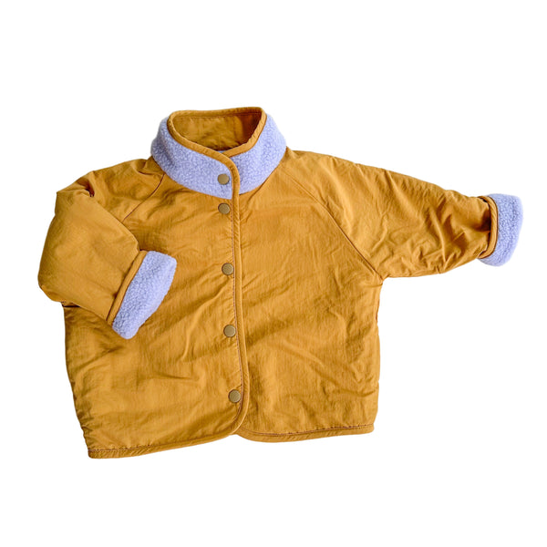 Reversible pile jacket - Lilac/yellow