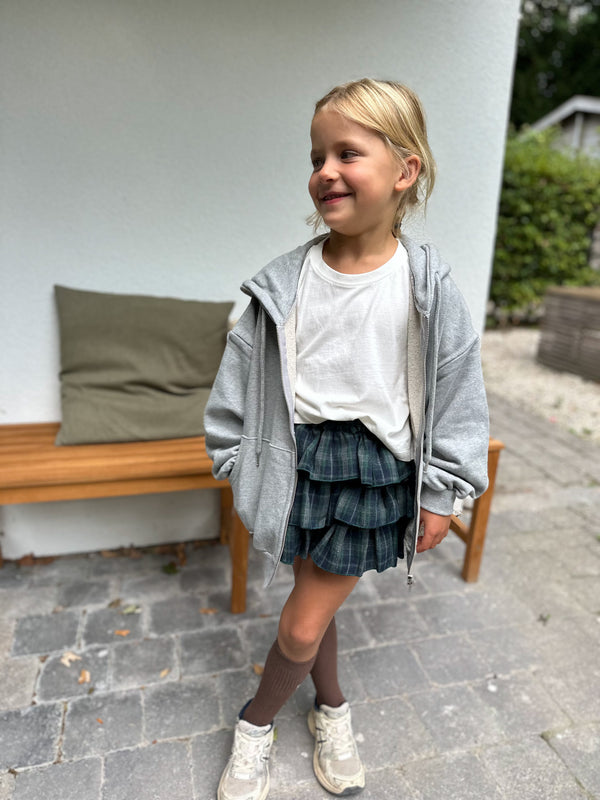 Flanel check shorty skirt - Green