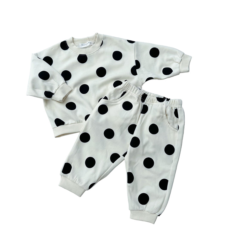 Dot jogger set - Cream