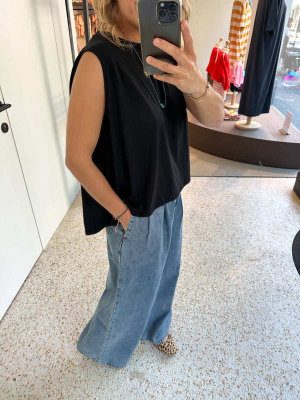 Breezy jersey top - Black