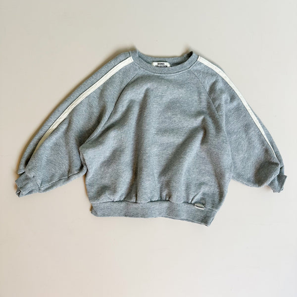 Sporty raglan sweatshirt - Grey melange