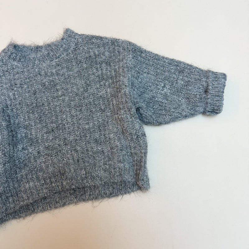 Soft knitted sweater - Grey melange