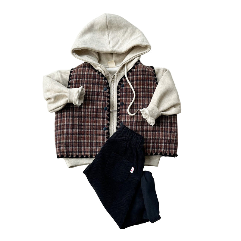 Oversized fleeced zip up hoodie - Oatmeal