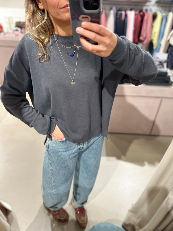 Soft modal tee - Washed charcoal