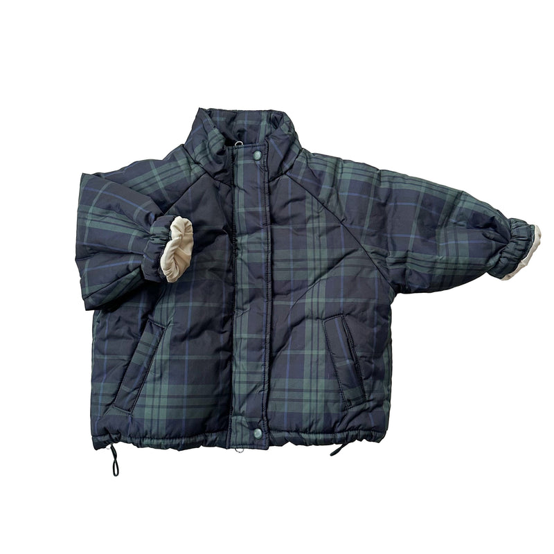 Tori check jacket with fleece - Navy/green