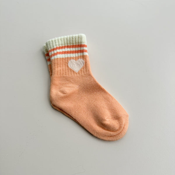 Heart stripe socks - Orange