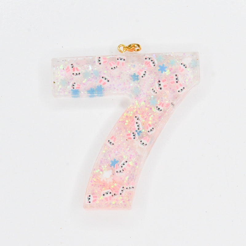 FB pendant glitter bunny - Number 5