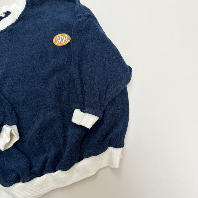 Bicolor terry sweatshirt - Navy