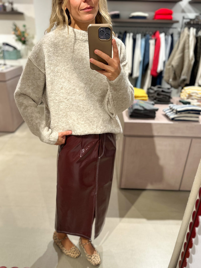 Alexia vegan leather skirt - Bordeaux