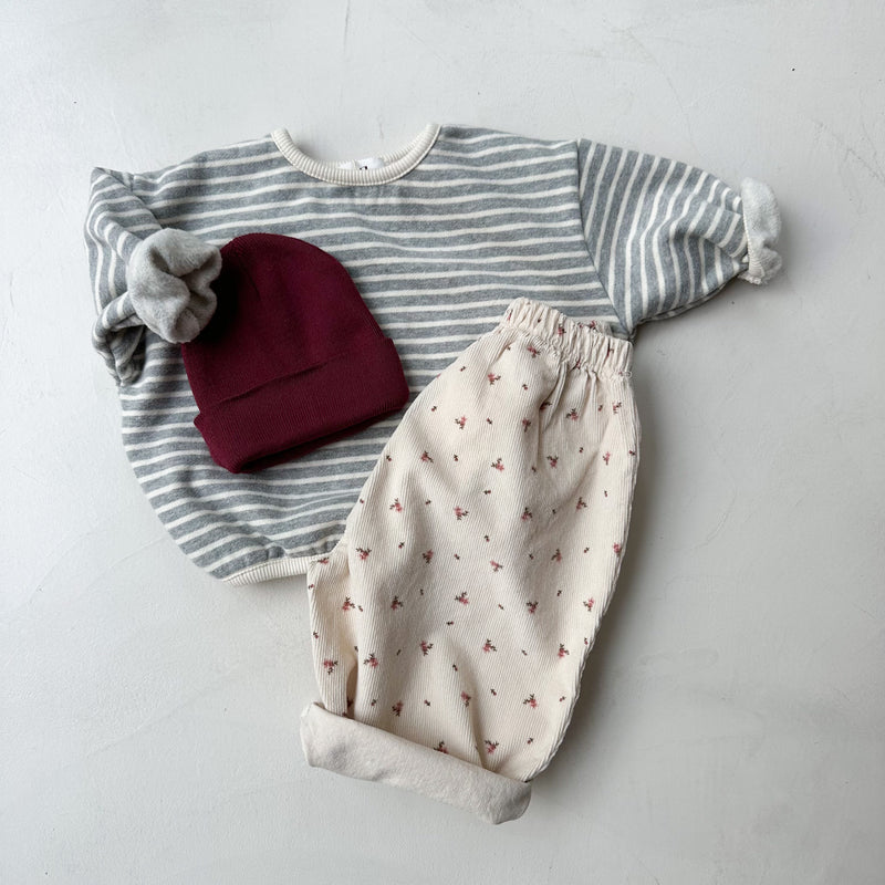 Bebe gigi stripes sweatshirt - Grey melange