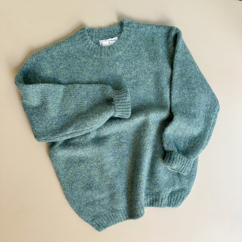 Wool mix melange jumper - Aqua mix