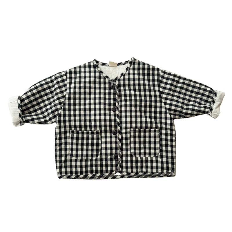 Oversized vichy jacket - Black