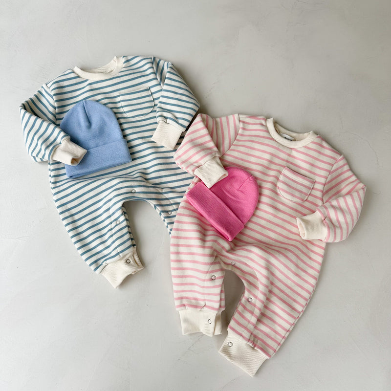 Striped sweater onesie - Sky