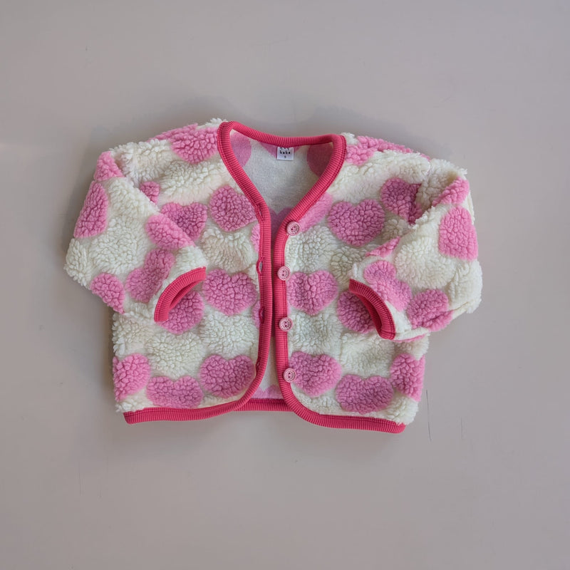 Heart teddy jacket - Cream