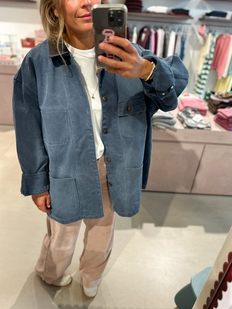 Oversized worker jacket - Steel blue