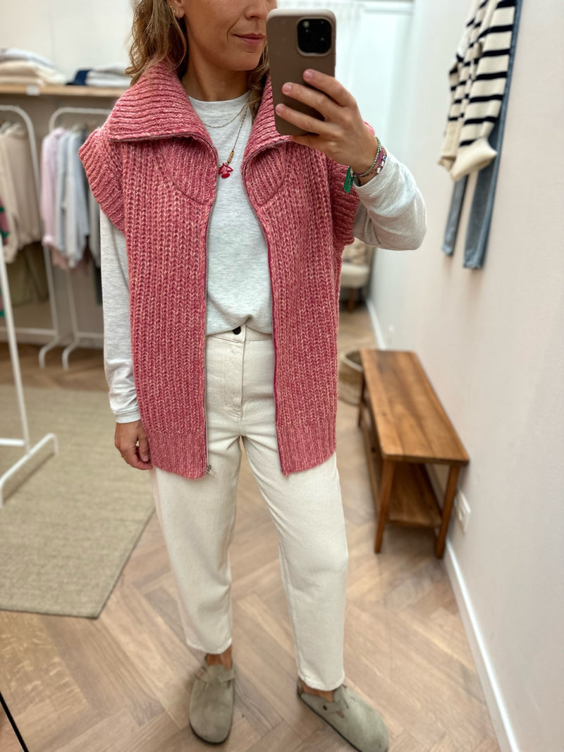 Zola knitted zipper vest - Malabar