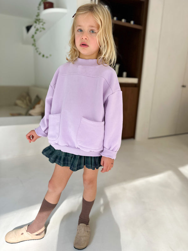 Billie fleeced pocket sweater - Lilac