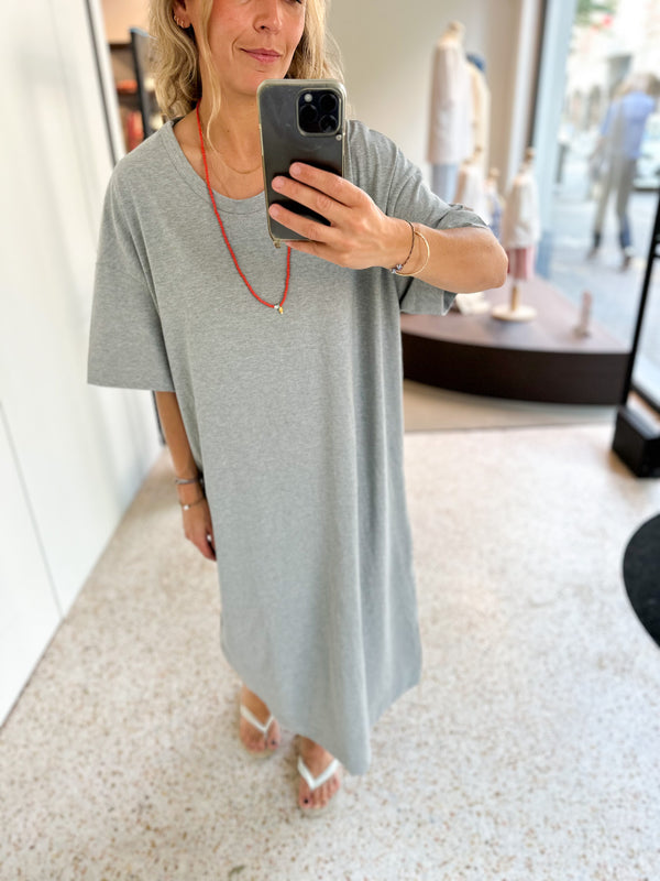 Oversized tee dress - Grey melange