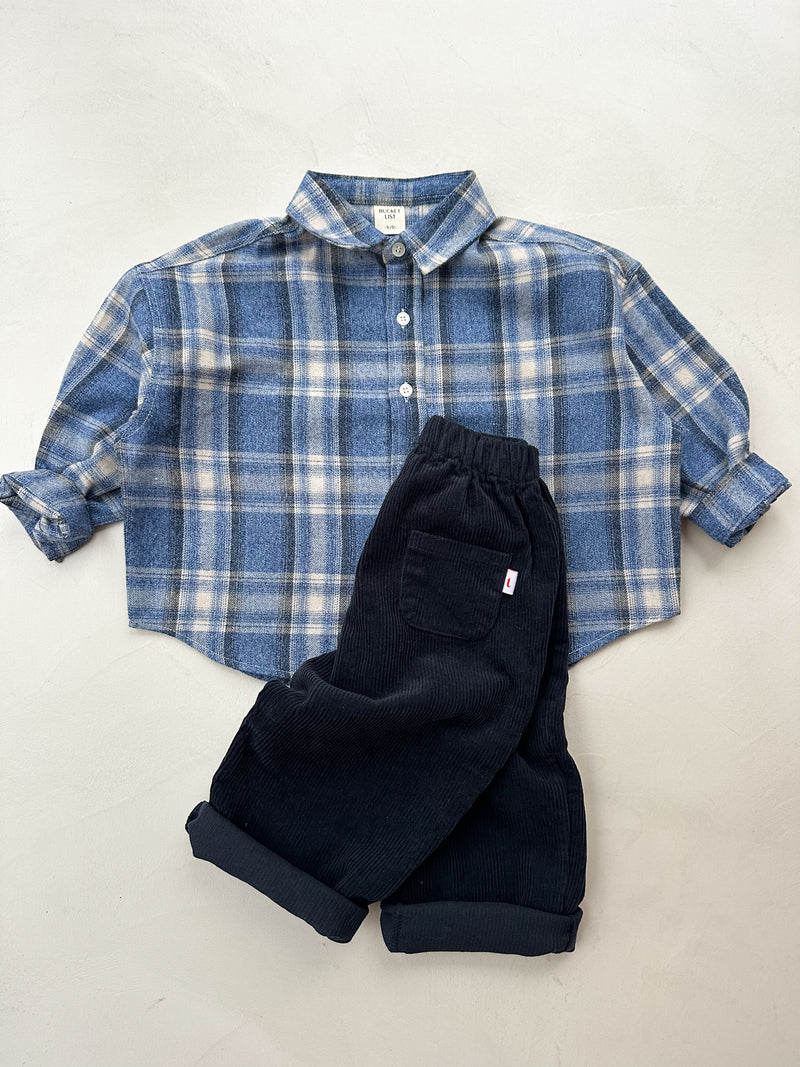 Flannel check overshirt - Blue mix