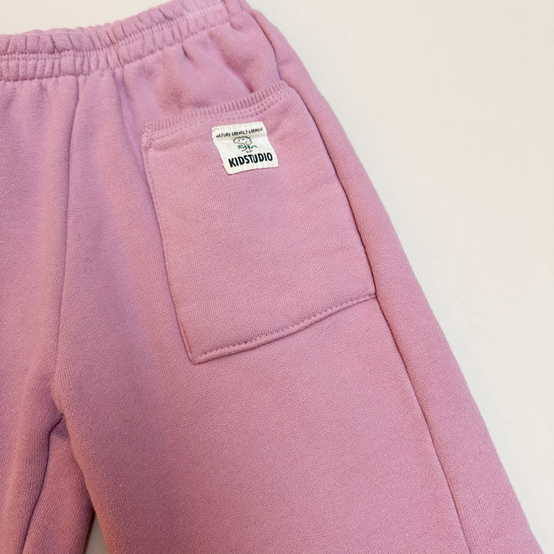 Wide fleeced jogger pants - Lilac pink