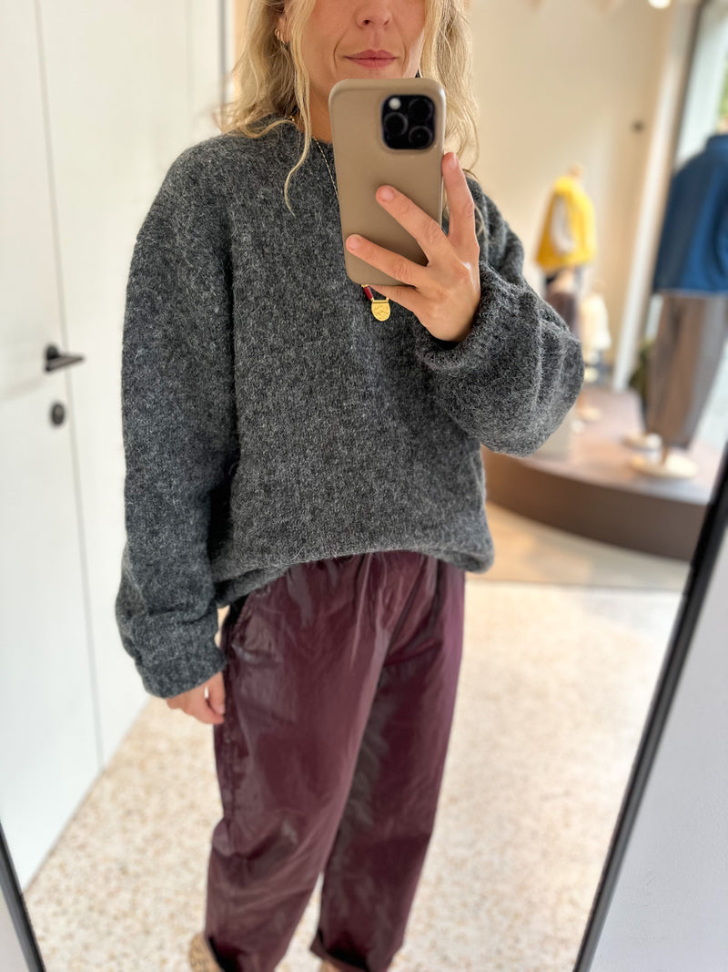 Yael shiny baggy pants - Wine