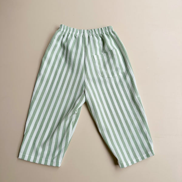Striped baggy pants - Green
