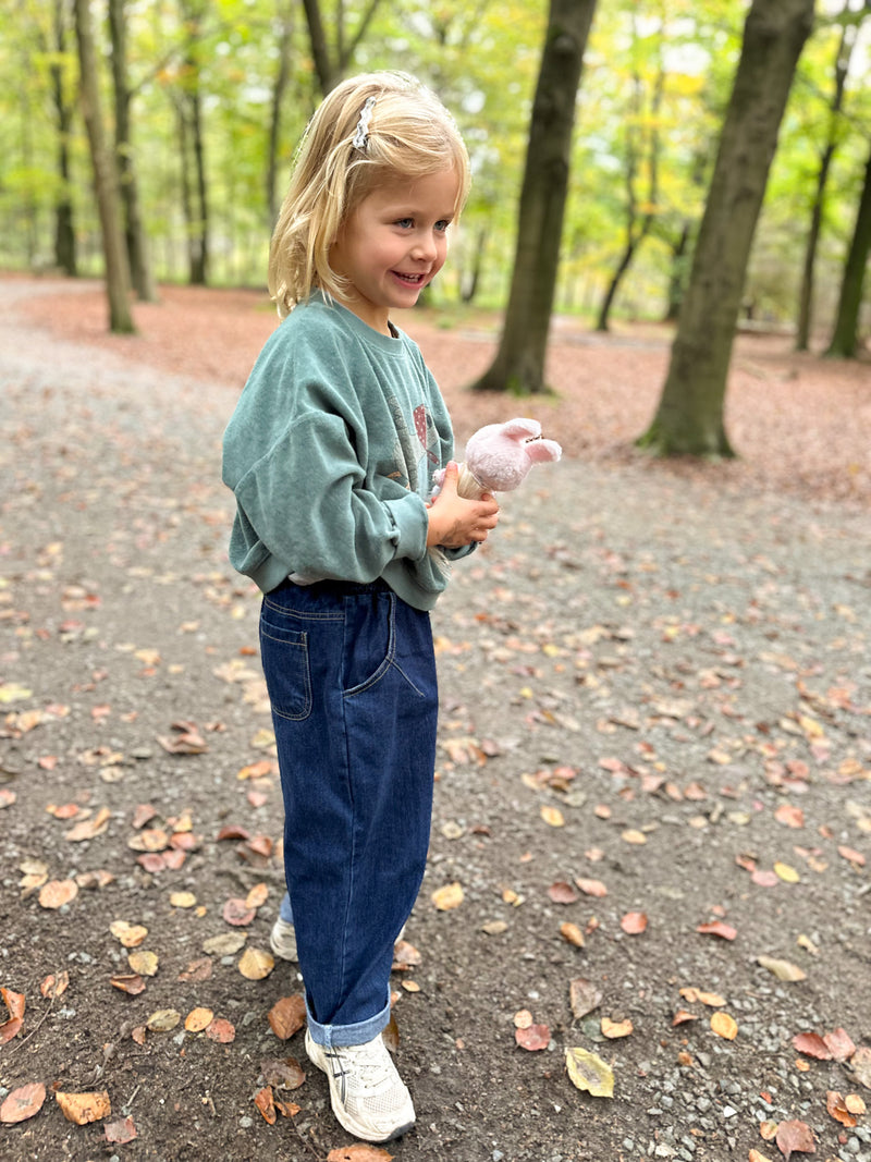 Roco balloon denim pants - Dark blue