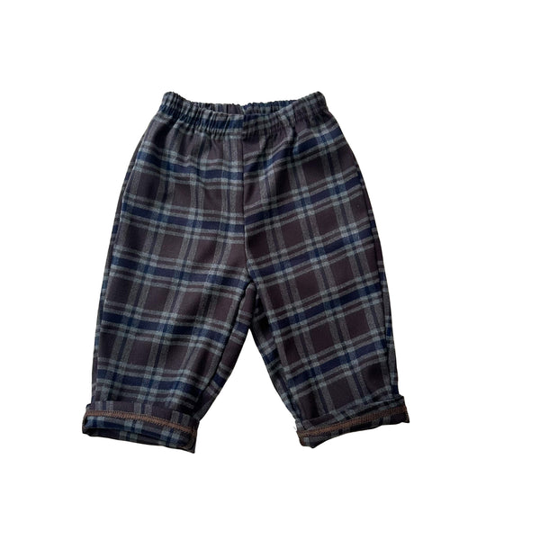 Lala check pants - Navy/brown