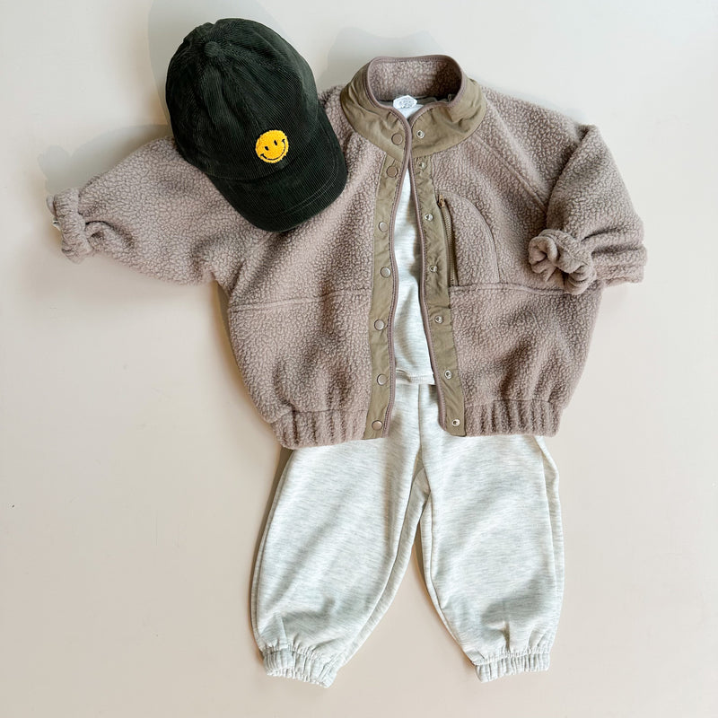 Basic fleeced jogger set - Oatmeal