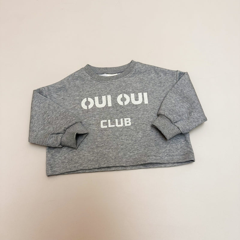 Oui cropped sweatshirt - Grey melange
