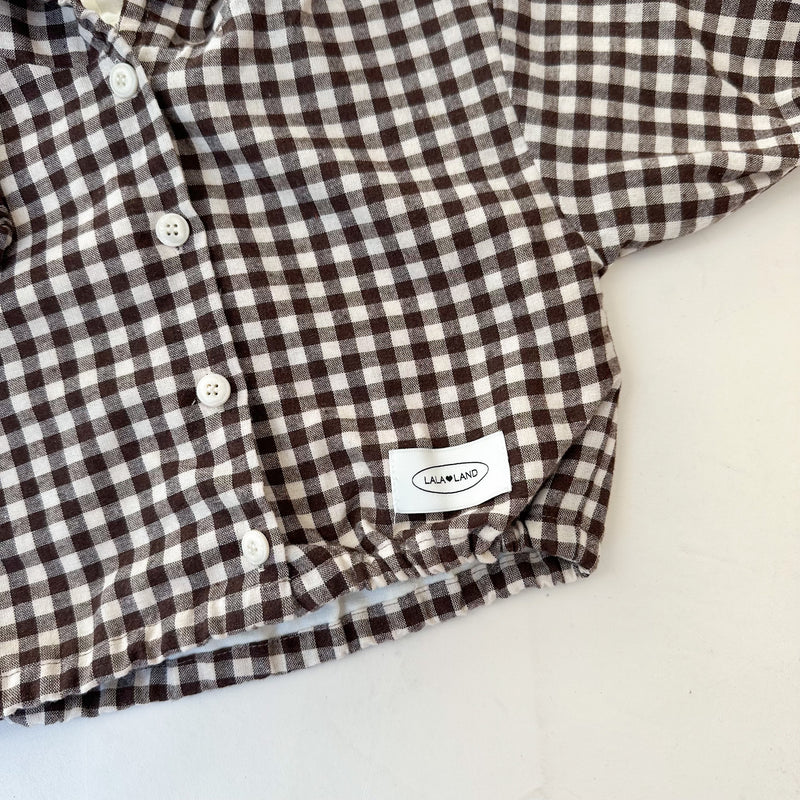 Bebe hooded check jacket - Brown