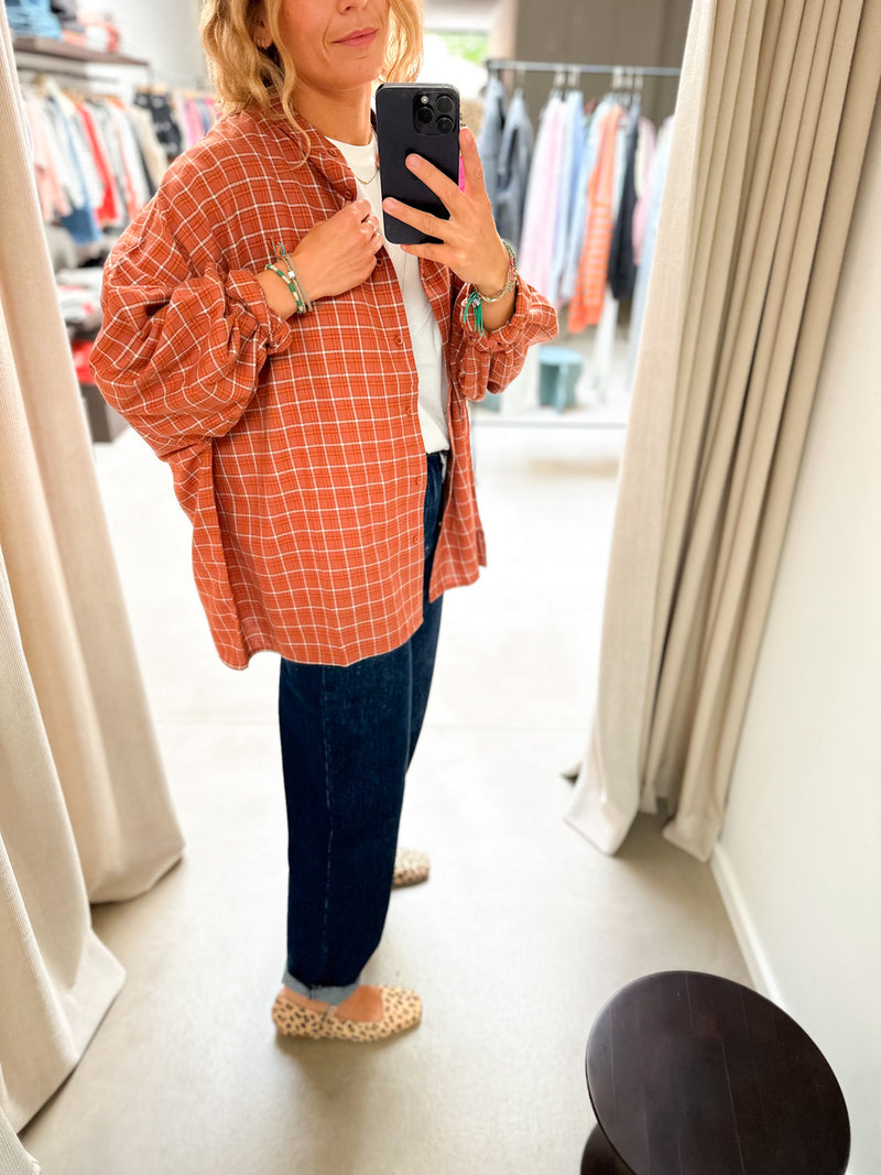 Baiau oversized check shirt - Orange