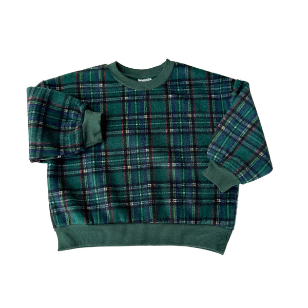 Checked fleece jumper - Dark green