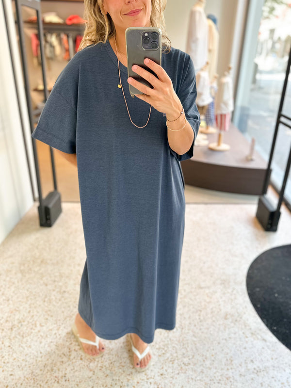 Oversized tee dress - Washed midnight blue