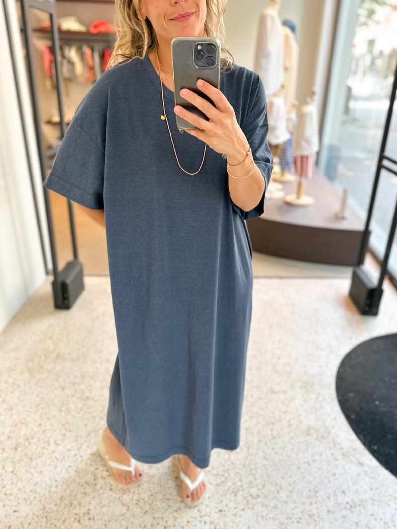 Oversized tee dress - Washed midnight blue