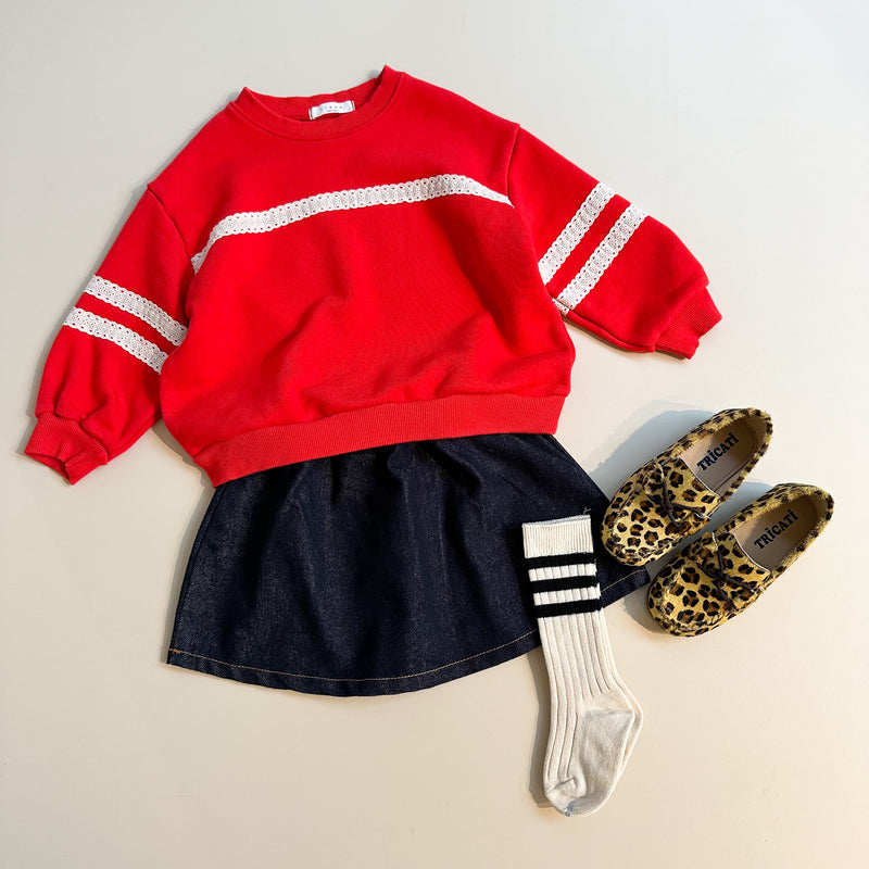 Lace sweatshirt - Red