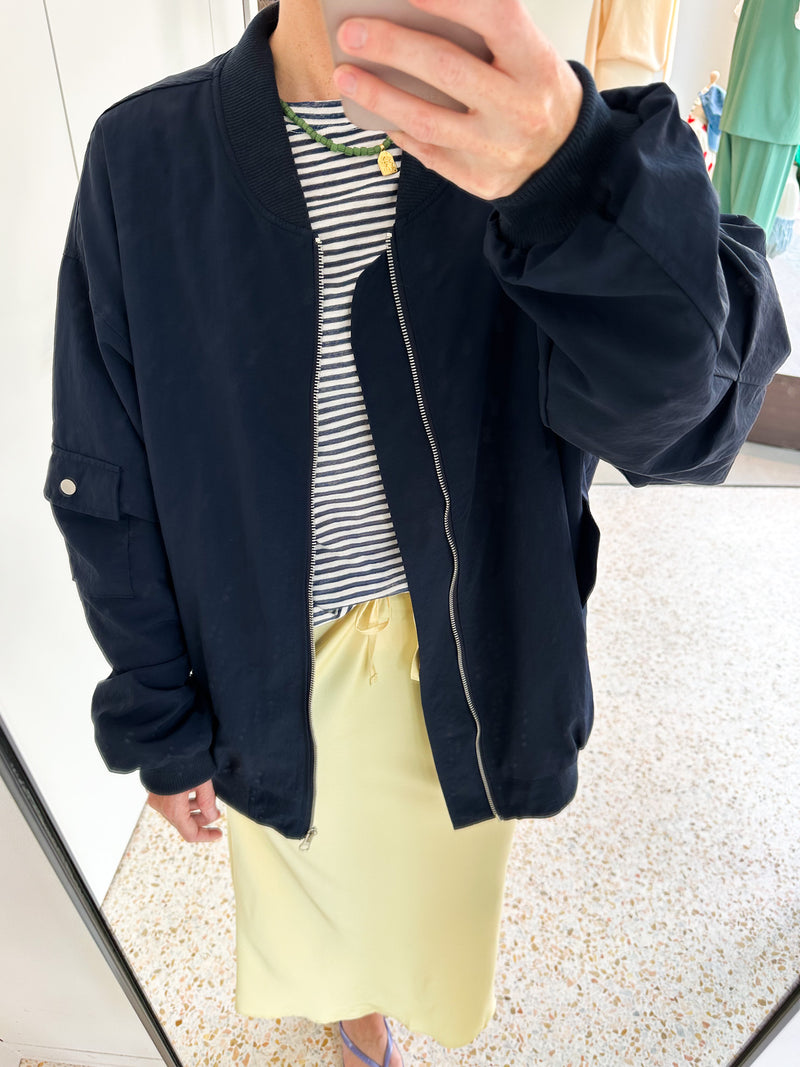 Oversized bomber jacket - Navy