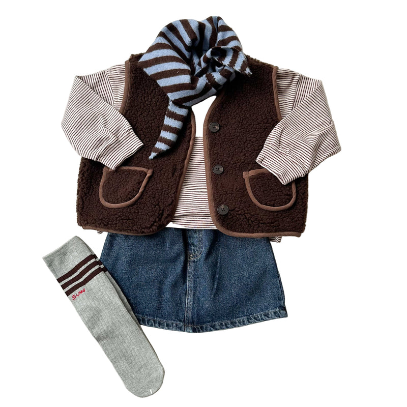 Soft teddy vest - Brown