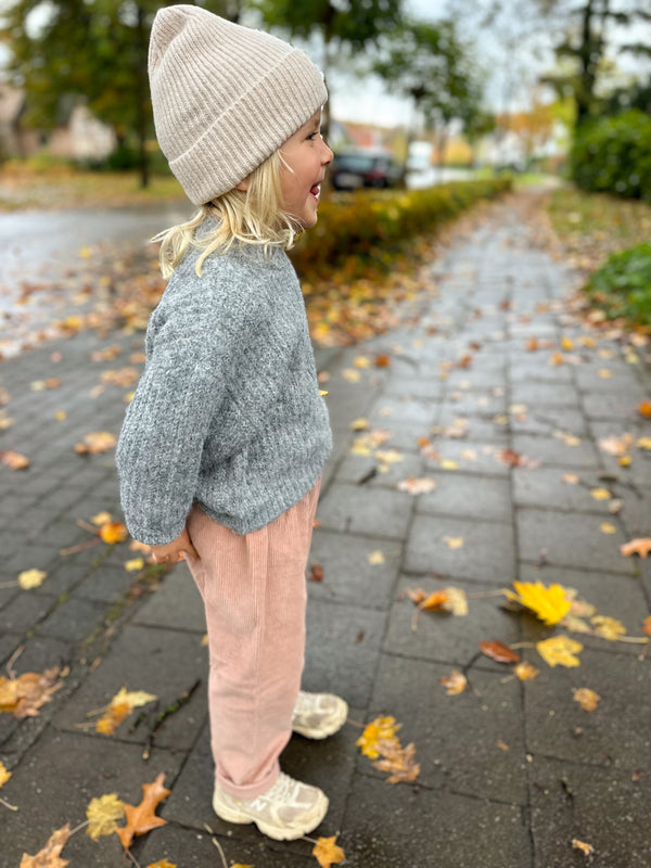 Corduroy baggy pants - Nude