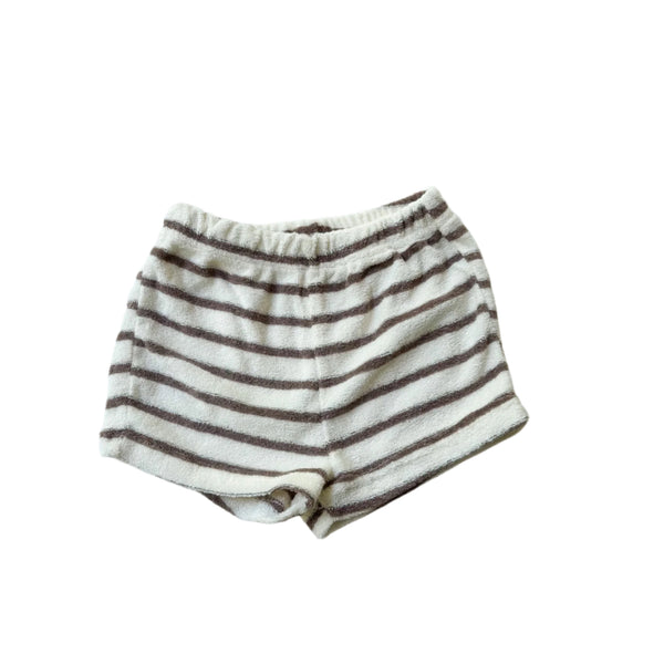 Bebe terry stripes short - Choco melange